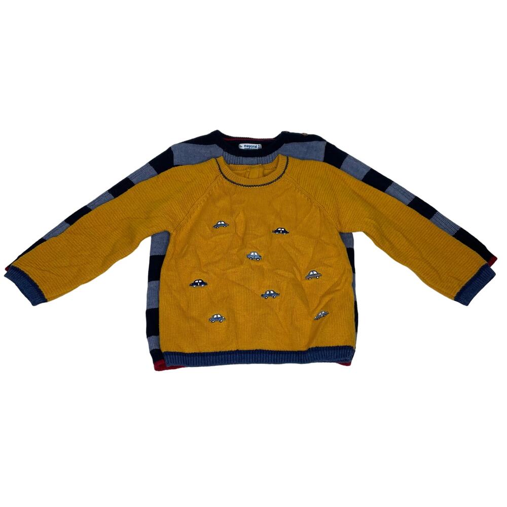 Mayoral boy's knit sweaters wool blend bundle of 2 (12-18 months)
